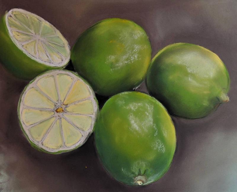 citrons-verts.jpg - Pastel   format /size 20 x 25