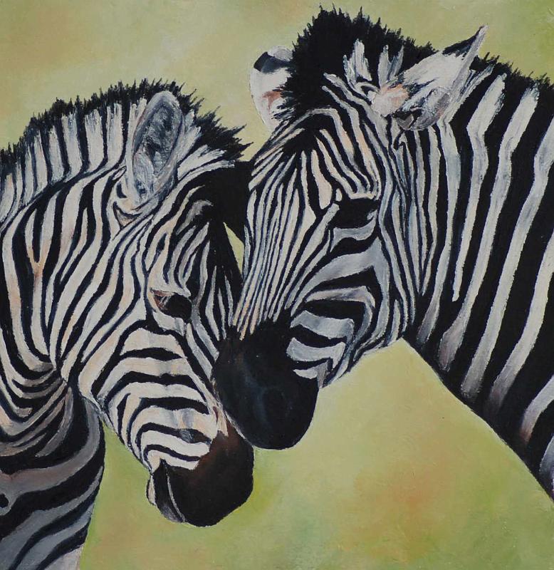 zebre.jpg - Painting oil on paper -Huile sur papier format /size 50x50